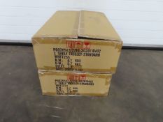 2 x Plastic two tier standard shelf trolley (boxed)