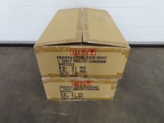 2 x Plastic two tier standard shelf trolley (boxed)