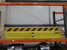 5 x yellow & black striped telescopic barriers (2m - 3m)