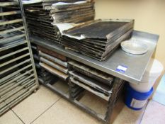 Stainless steel prep table with tray slides