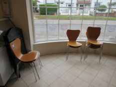 6 café chairs and 3 tables