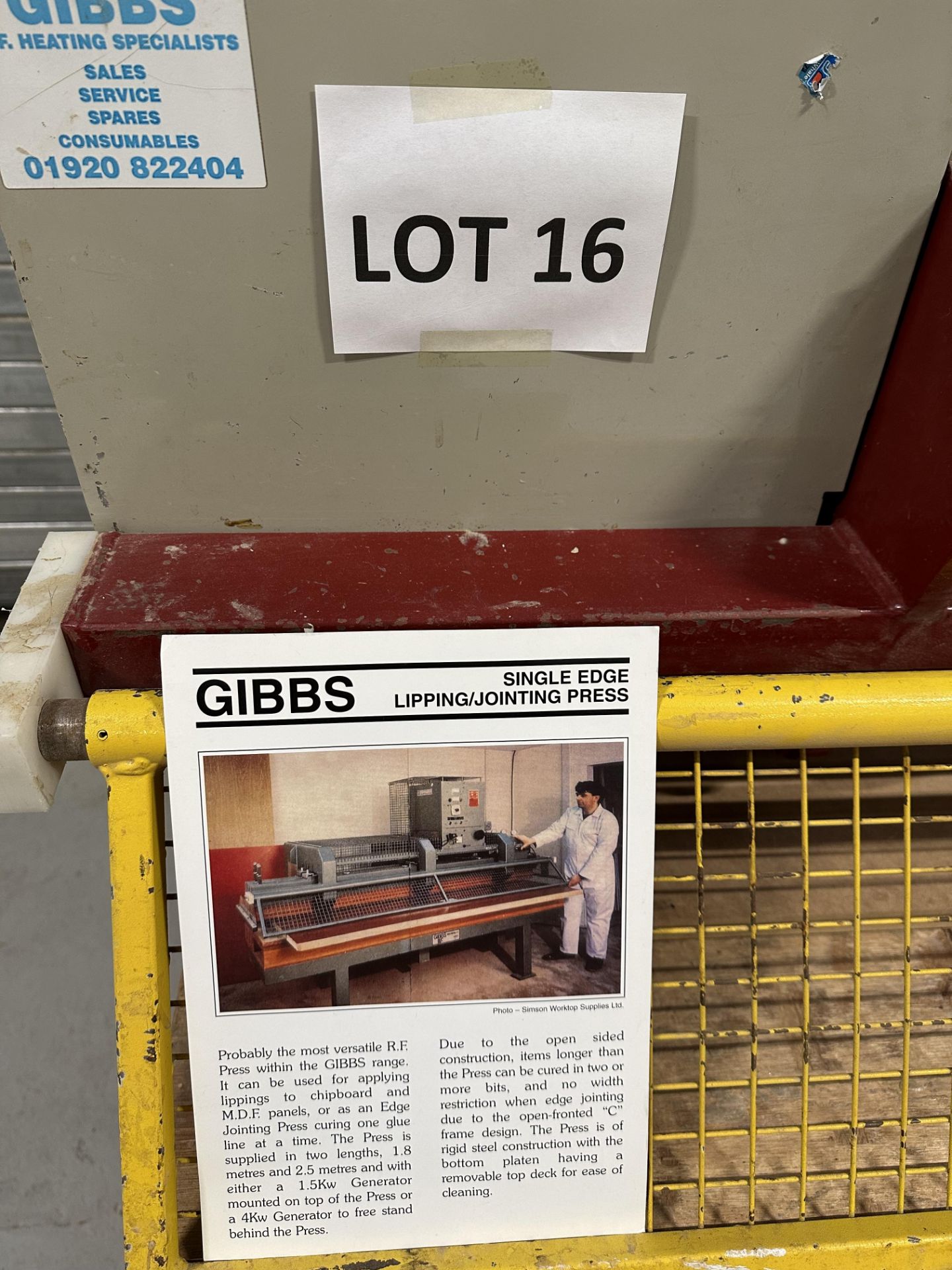 Gibbs Sandtech RF Lipping Machine, panel support table included - Image 10 of 10