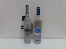 2 x Bottles of Vodka- Grey Goose 40% 70cl and Belvedere 40% 70cl