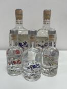 5 x Bottles of 'The Tarbay Botanist' Gin- 2x 50cl 40%; 3x 10cl 45%