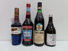 4 x Bottles of Spirits/Liqueurs inc Sake, Blue Curacao etc