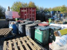 Very large quantity of assorted Plastic storage Bins, various sizes, formally used to transport
