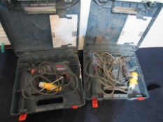2 Bosch GBH 2-18RE professional drills, 110V, with cases