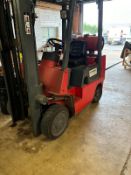 Nissan CPJ02A25U 2,500kg, gas powered forklift truck. Approx. 13,035 hours, s/n E9P3724 (LOCATION