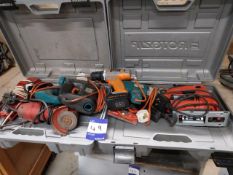 Quantity of 240v and battery power tools to include grinder, jigsaws, drills