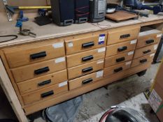 16 drawer cabinet and contents (1 drawer missing)