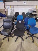 Eight various swivel chairs