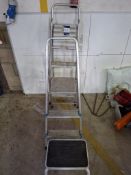 Two aluminium stepladders & a step stool