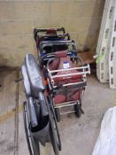 Five patient wheeled chairs & wheelchair
