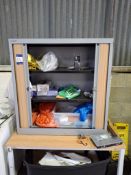 Two cupboards & contents of bin bags, latex gloves & cleaning fluids
