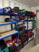 Contents of container including fitted cupboards, racking, first aid bags, drugs cupboard etc.