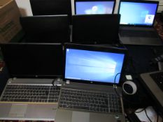 7 HP ProBook 4545s Laptops with chargers, 3 HP ProBook 4535s Laptops with chargers, 1 HP ProBook