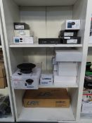 Three Shelves of Various AUDISON AV Equipment.