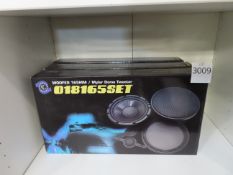3 x Woofers (165mm) & MYLAR Dome Tweeter (18mm) Sets.