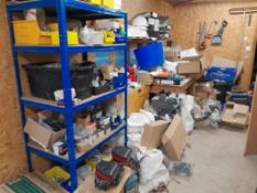 Large quantity of various assorted stocks to storage shed