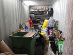 Contents to rear Part of Shipping container