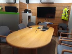Meeting table with 7 chairs (excludes contents)