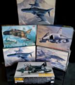 Six boxed Hasegawa 1/48 scale aircraft kits; 07211 F-4C/D Phantom II 'Egypt I' x2, F-4G Phantom