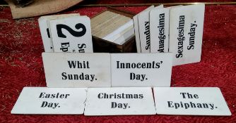 Eighty-four early / mid 20th century ecclesiastical service plaques, including Easter Day