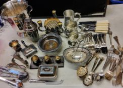 Plated Ware - a wine cooler, bottle coaster;  flatware;  mugs;  etc
