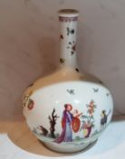 A Chantilly/Sampson bottle vase, painted in polychrome in the oriental manner with figures and
