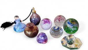 A Caithness Celebration domed paperweight;  others, Congratulations, Pebble; Caithness scent