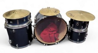 Musical Instrument - a Yamaha YD Series drum kit, comprising kick drum, tom-toms, snare, crash
