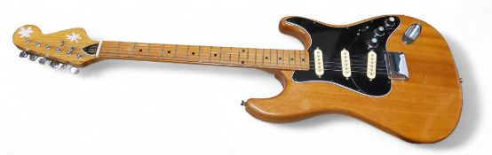 An early 1970 Kay K-32 electric guitar, solid body, maple neck, 101cm long