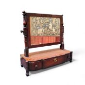 An early 19th century mahogany dressing table mirror, rectangular mirror with cross banded surround,