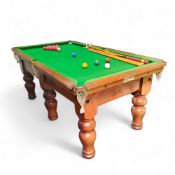 An early 20th century mahogany and walnut Burnley Ltd Billiard Works quarter size snooker /