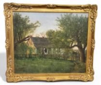 Impressionist School, Early 20th Century, Farm Amongst The Woodland, unsigned, large oil on