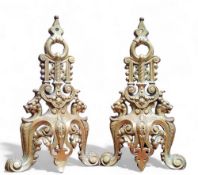 A bold pair of Victorian fire dog fronts c.1860