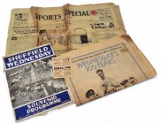 Sheffield Wednesday memorabilia - a 'The Football Association Cup Competition' Final Tie ticket held