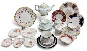 A Royal Crown Derby Royal Antoinette wavy edge plate, 25cm diam, printed mark;   Royal Crown Derby