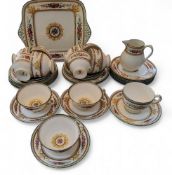 A Wedgwood Columbia pattern  tea service, comprising bread and butter plate, five large side plates,