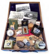 Boxes & Objects - Ronson lighters, Pifco bakelite volt meter; Zeissiron Helios pocket calculator;