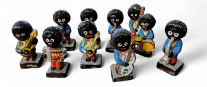 Advertising - a set of ten Robertson Golly Band figures, each approx 7.5cm high