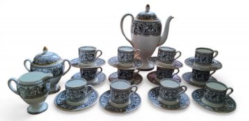 A Wedgwood Florentine pattern coffee service, comprising pedestal coffee pot and cover, milk jug,