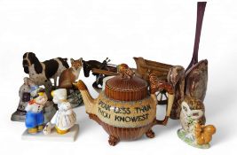 A Doulton Lambeth Motto Ware teapot, 'Speak less than knowest, have more than thou showest, 15cm