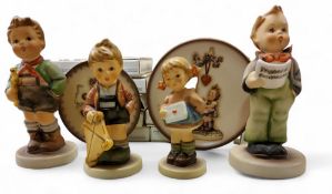 A Goebel figure, modelled by MI Hummel, Windy Wishes, printed mark; others, Messages of Love,