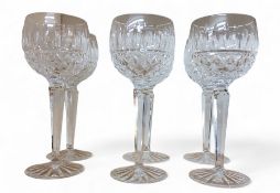 A set of six Waterford Lismore balloon wine glasses
