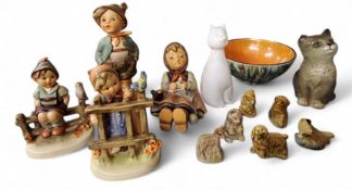 A Goebel figure, modelled by M I Hummell, signed, Happy Pastime, 9cm high, printed mark, 69;