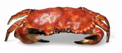A cast iron box, in the form of a crab, 32cm wide