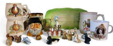 A Beswick Beatrix Potter model, Jemima Puddleduck, brown mark;  another, Flopsy, Mopsy and