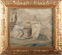 AN 18TH CENTURY ITALIAN SCHOOL NEEDLEWORK PICTURE