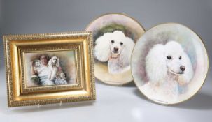TWO CABINET PLATES HAND-PAINTED BY JAMES SKERRETT (BORN 1954)
